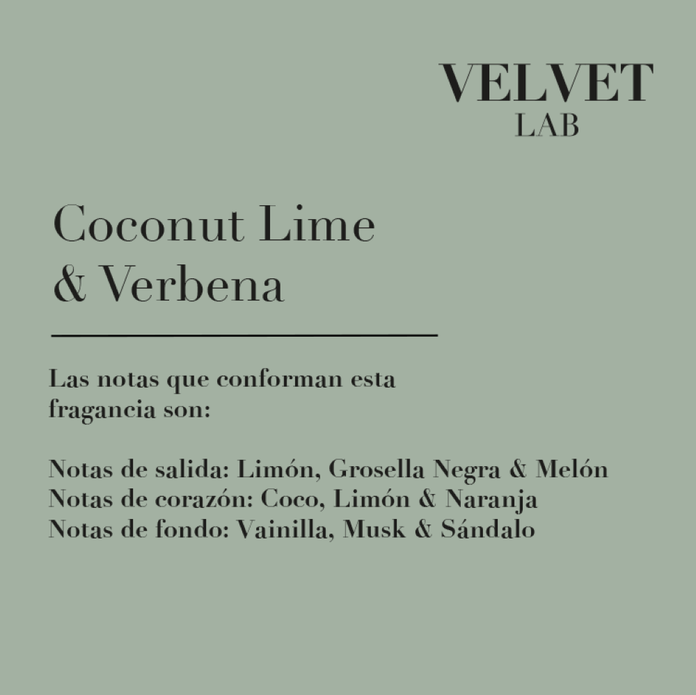 vela fragancia aroma coco y limon