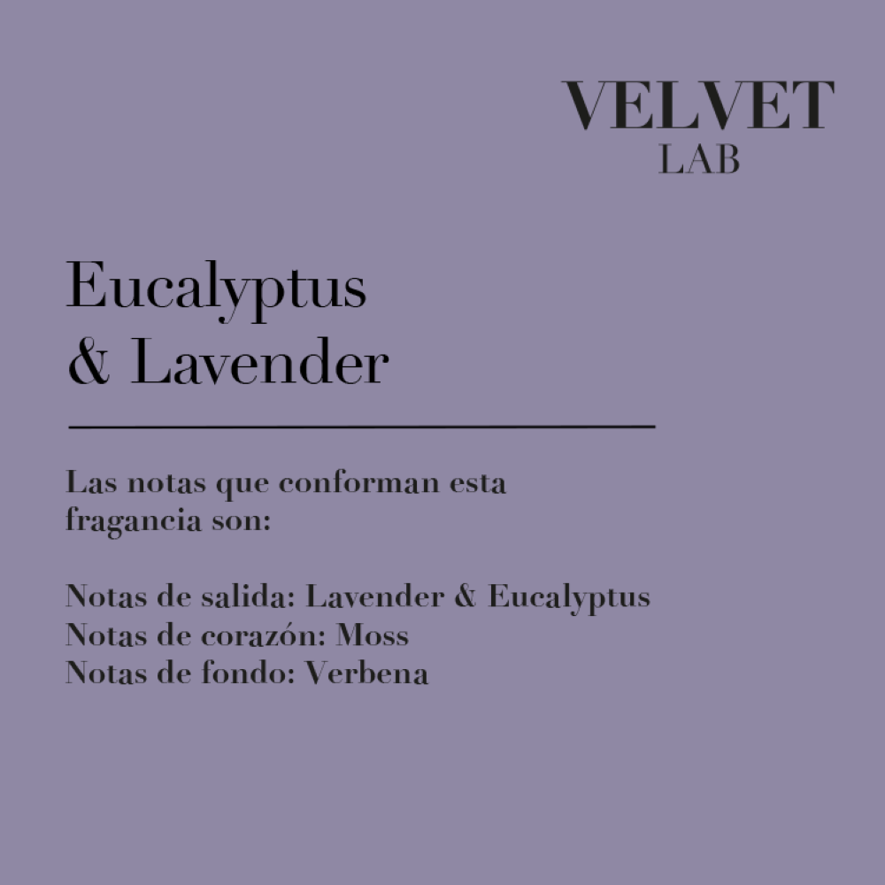 vela fragancia aroma eucalyptus y lavanda