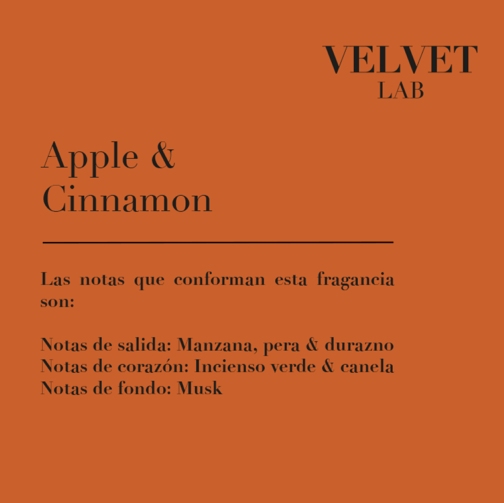 vela fragancia aroma manzana y canela