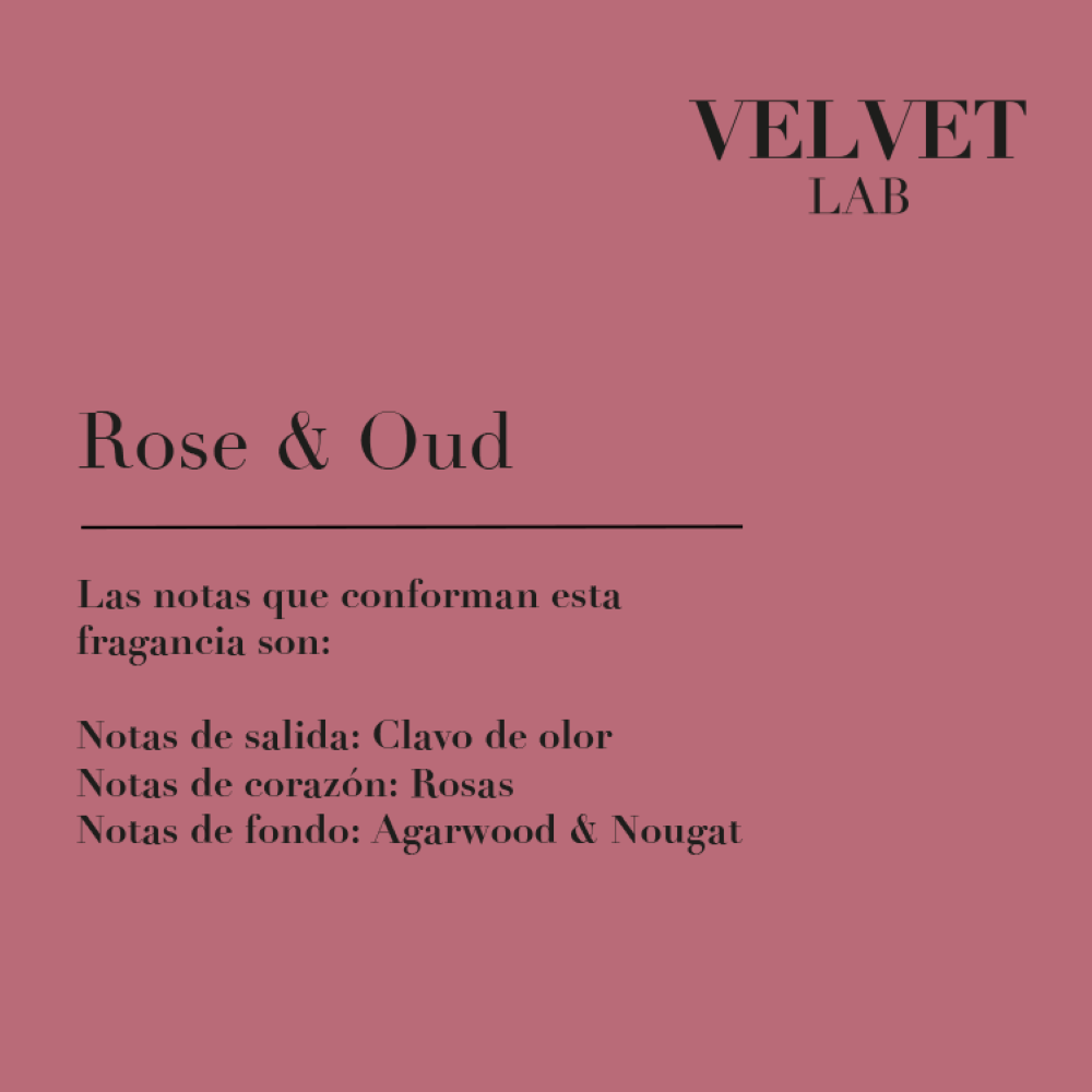 vela fragancia aroma rosa y madera