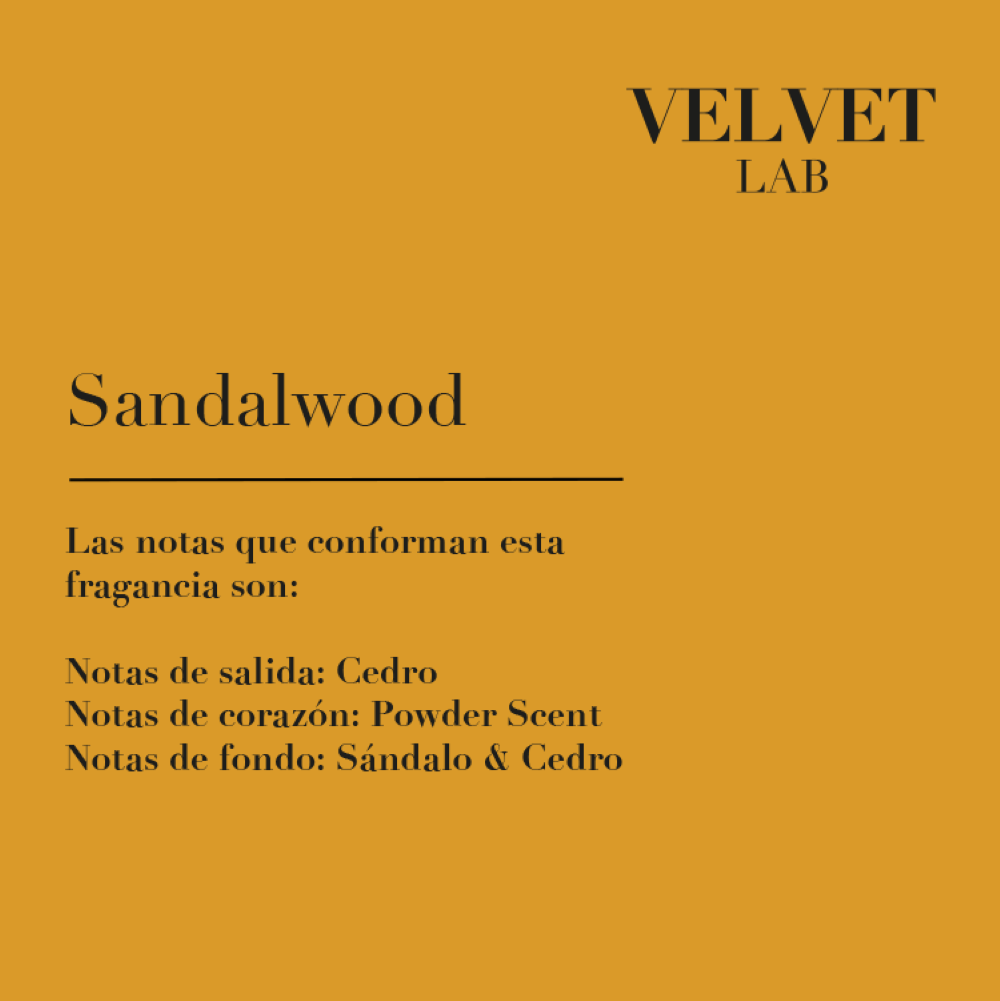 vela fragancia aroma sandalo cedro y madera